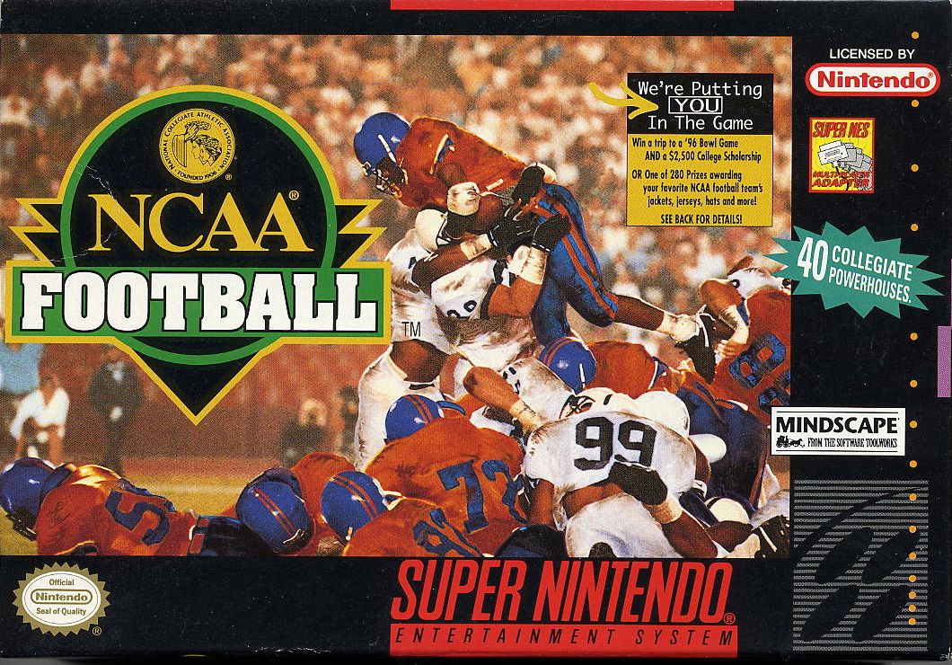 NCAA Football box art for Sega Genesis